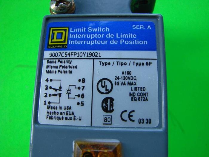 Used SQUARE D Limit Switch 9007C54P10Y19021 #10625
