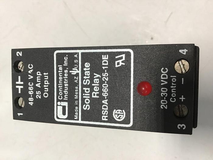 Used CONTINENTAL INDUSTRIES Solid State Relay RSDA-660-25-1DE #134747