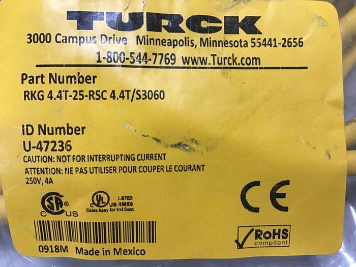 TURCK ELEKTRONIK Cable U-47236 RKG 4.4T-25-RSC #140336