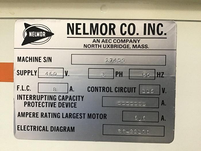 Used NELMOR 5 HP Grinder / Granulator RG810M1 Used