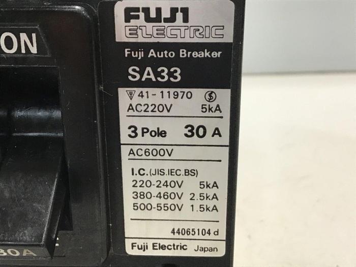 Used FUJI ELECTRIC 30 Amp Auto Circuit Breaker SA33-30 Used