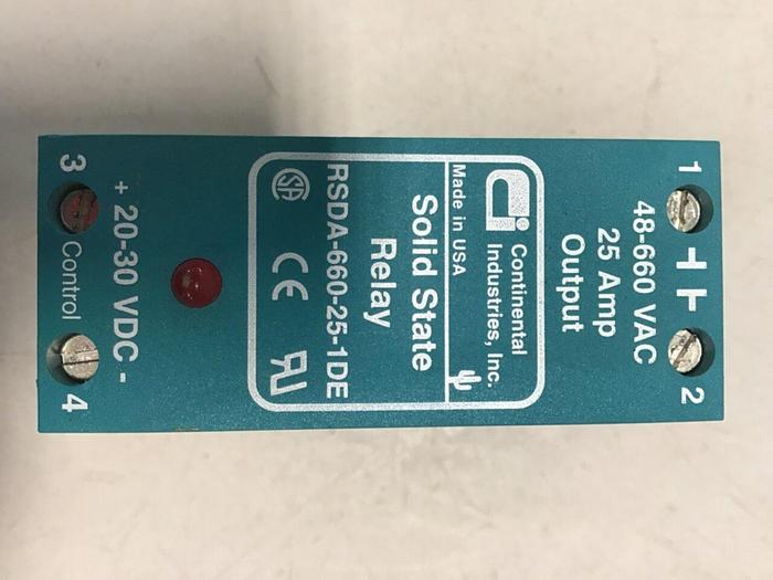 Used CONTINENTAL INDUSTRIES Solid State Relay RSDA-660-25-1DE #138576