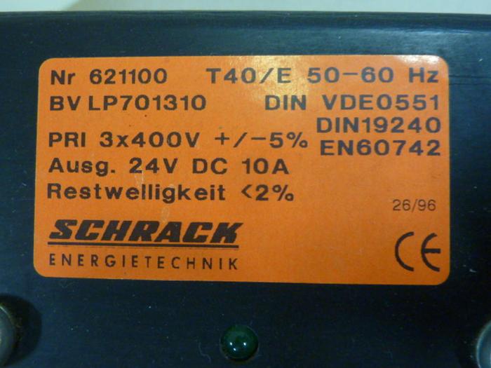 Used SCHRACK Transformer BV LP701310 #64709