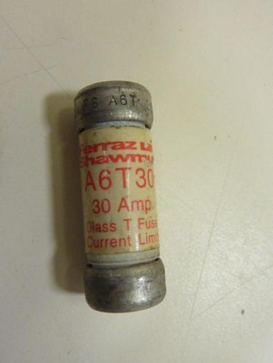 Used FERRAZ SHAWMUT 30 Amp Fuse Gould A6T30 #62365
