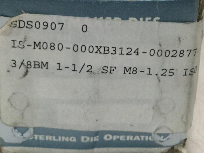 STERLING DIE Boltmaker Die 2 Piece Set IS-M080-000XB3124-0002877 #110164