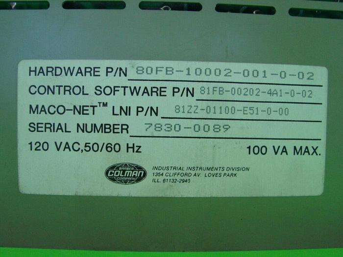 Used BARBER COLMAN Positioning Module MACO 8000 80FB-10002-001-0-02 Used