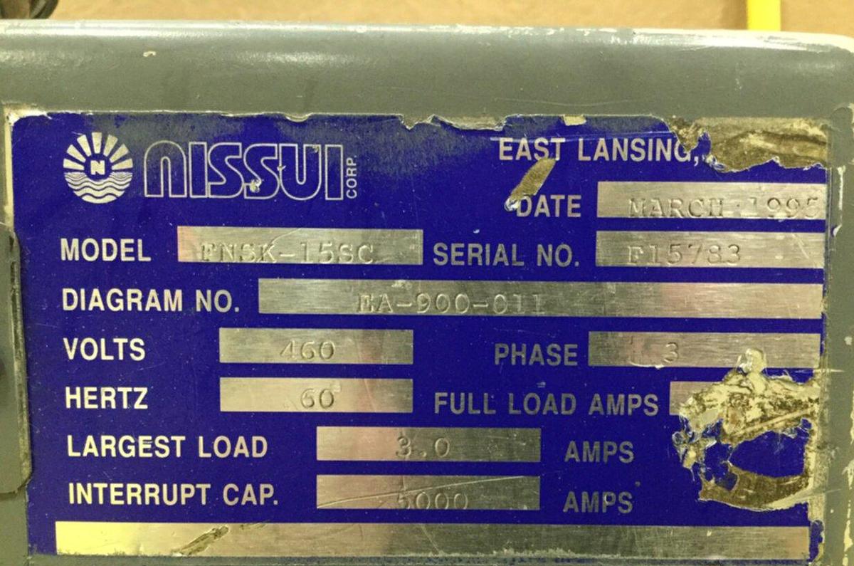 Used NISSUI 2 HP Screenless Grinder Granulator FNSK-15SC Used