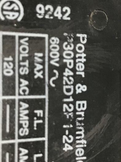 Used POTTER & BRUMFIELD Relay P3OP42D1281-24 #119187