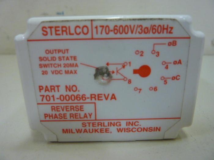 Used STERLCO Reverse Relay 701-00066-REVA #54317