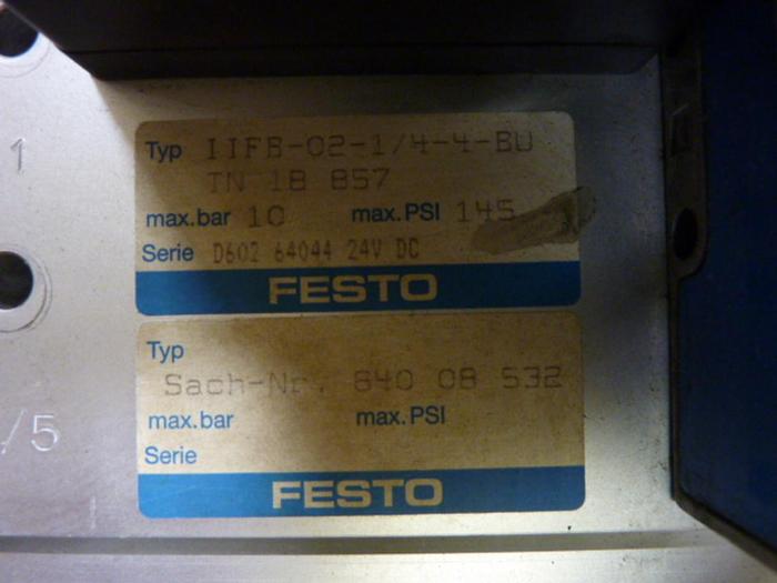 Used FESTO Control Block / Valve Terminal IFB8-02 #52699