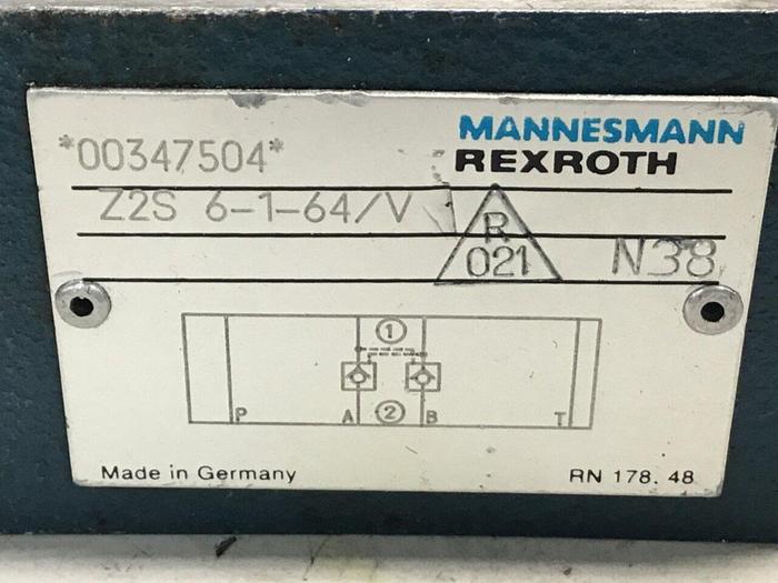 Used MANNESMANN REXROTH Valve Z2S6164V #132132