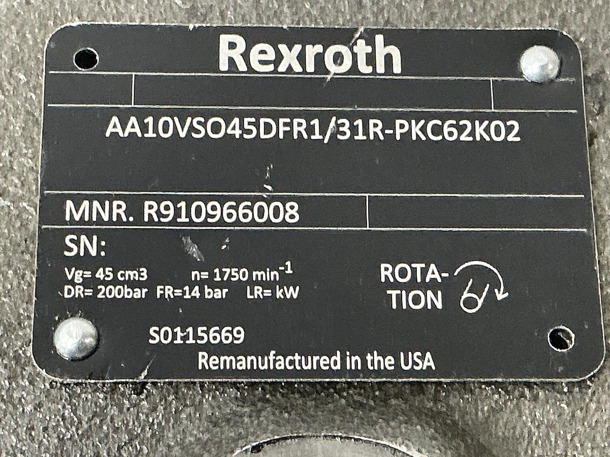 Used REXROTH AA10VS045DFR1/31R-PKC62K02