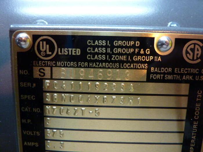 BALDOR 3 HP AC Motor M7042T-5 Used