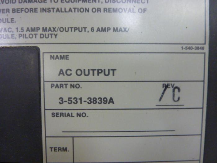 Used CINCINNATI MILACRON AC Output Module 3-531-3839A #62557