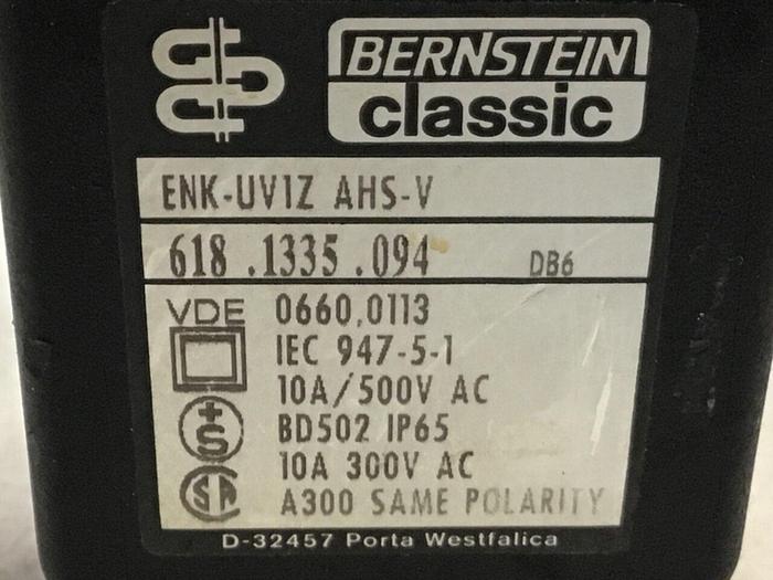 Used BERNSTEIN Limit Switch ENK-UV1Z AHS-V #121246