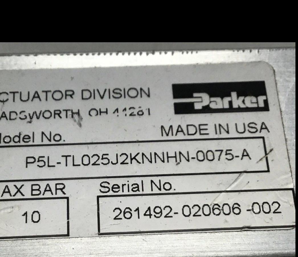 Used PARKER Actuator Cylinder P5L-TL025J2KNNHN-0075-A USED