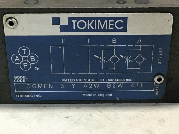 Used TOKIMEC Valve DGMFN-3-Y-A2W-B2W-41J #138422