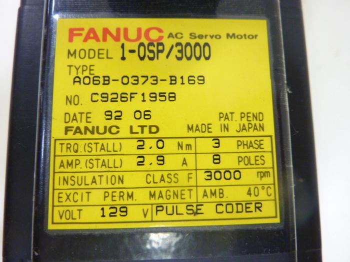 Used FANUC Servo Motor A06B-0373-B169 #43952
