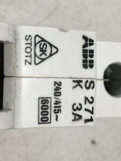 Used ABB Circuit Breaker 3 Amp S271-K3A #119668