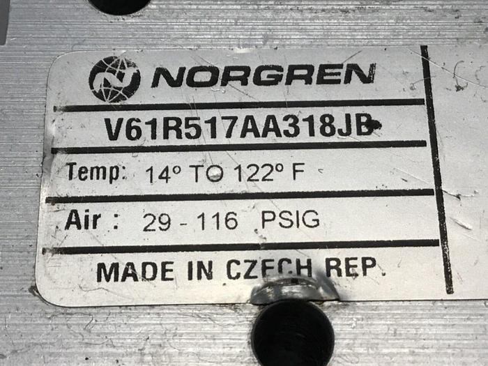 Used NORGREN Solenoid Valve V61R517AA318JB #120769
