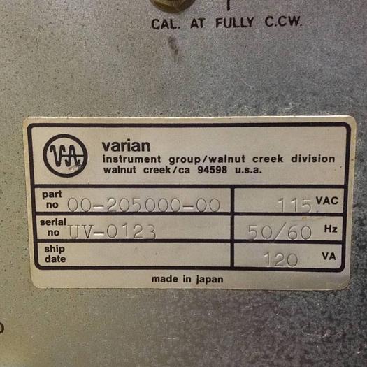 Used VARIAN Variable Wavelength Detector w/ HPLC Pump 2050 / 2010 #75898
