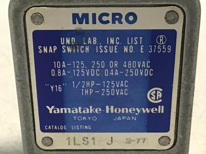 Used YAMATAKE Micro Limit Switch 1LS1-J #124697