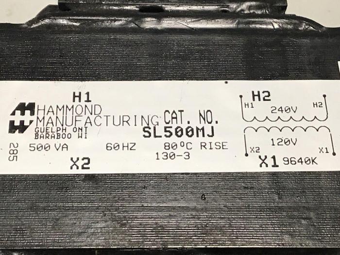Used HAMMOND 0.5 kVA Transformer SL500MJ #123135