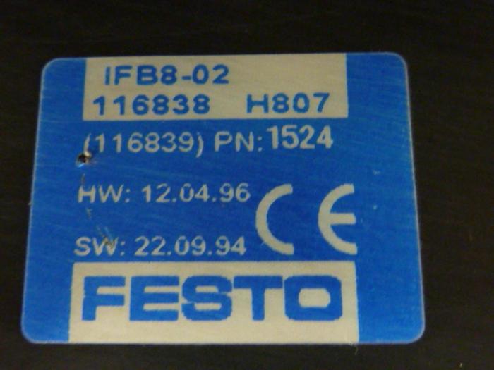 Used FESTO Control Block / Valve Terminal IFB8-02 #52815
