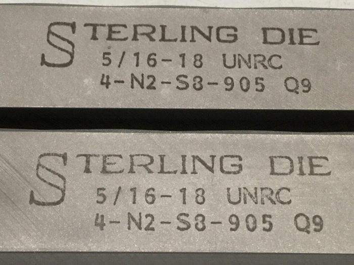 STERLING DIE Boltmaker Die 2 Piece Set 4-N2-S8-905-Q9 #110270