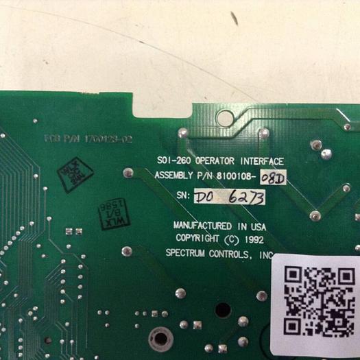 Used SPECTRUM CONTROLS Operator Interface 8100108-08D #80323