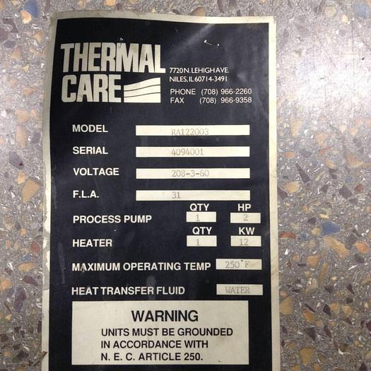 Used TEMPCO 12 kW Heating Element TP 1116 #83039