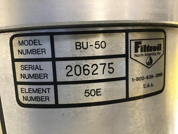 Used FILTROIL Filter Cartridge BU-50 #134439
