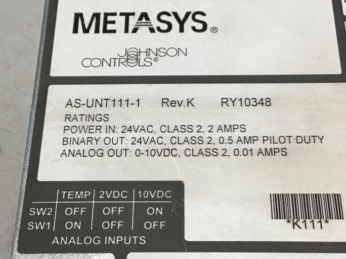 Used JOHNSON CONTROLS Controller AS-UNT111-1 #129327