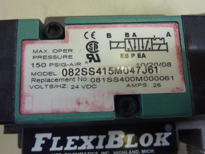 Used NUMATICS Solenoid Valve 082SS415M047J61 #61223