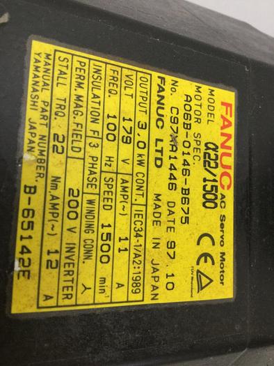 Used FANUC Servo Motor A06B-0146-B675 #106665