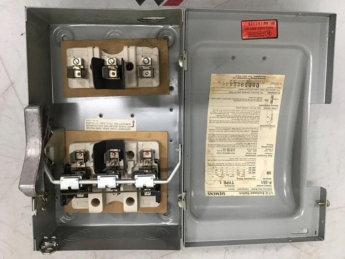 Used SIEMENS 30 Amp ITE Heavy Duty Vacu-Break F-351 #127055