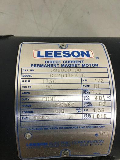 Used LEESON ELECTRIC CO 1/2 HP Magnet Motor C42D17FK1C #134438