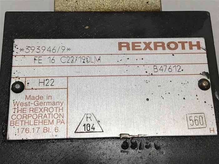 Used REXROTH Hydraulic Proportional Valve FE16C22/190LM Used