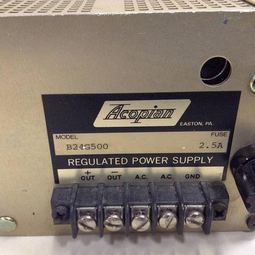 Used ACOPIAN Regulated Power Supply B24G500 #71515