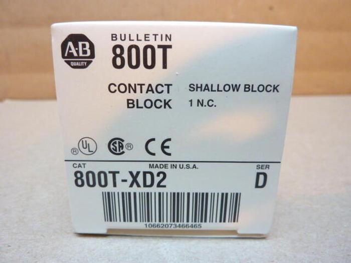 ALLEN BRADLEY Contact Block 800T-XD2 SER D #38920 DNL SCRAPPED NP