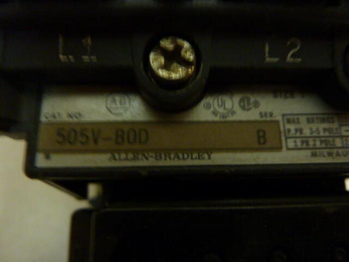 Used ALLEN BRADLEY Motor Starter Size 1 505V-BOD SER B #29563