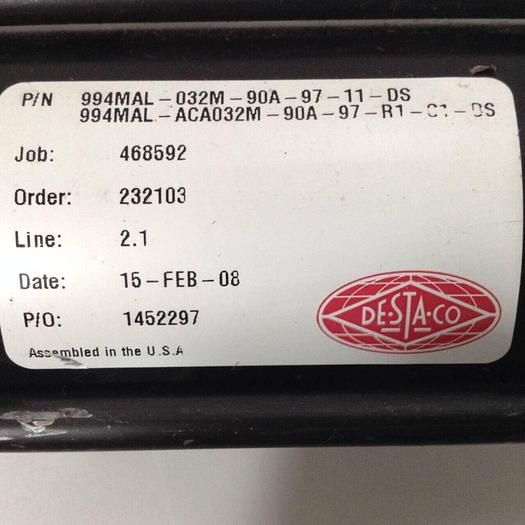 Used DESTACO Pneumatic Hold Clamp 994MAL-032M-90A-97-11-DS #90055