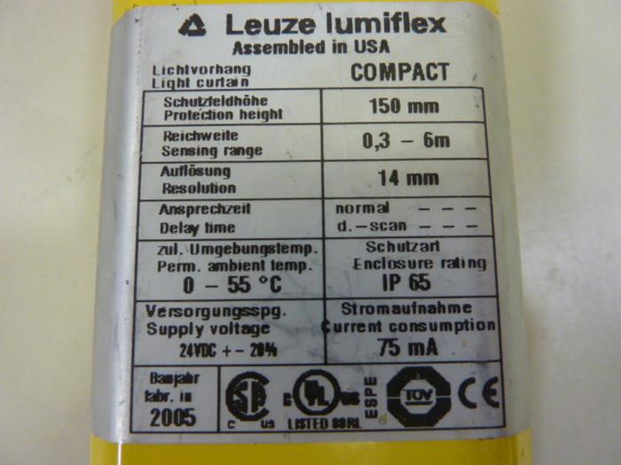 Used LEUZE Light Curtain Transmitter CT14-150 #51977