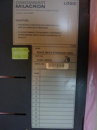 Used CINCINNATI MILACRON Bulk Data Storage 3-531-4237A Used