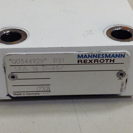 Used MANNESMANN REXROTH Valve LFA16D65 #77510
