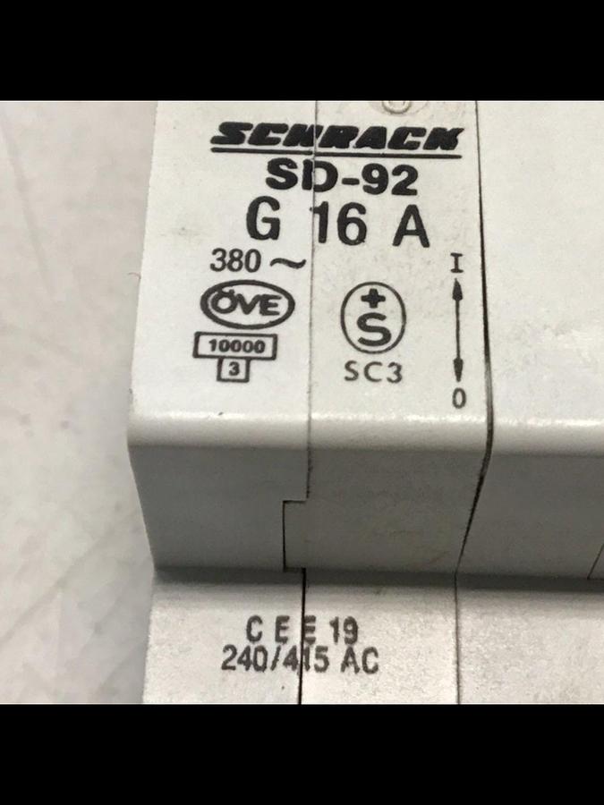 Used SCHRACK Circuit Breaker 16 Amp SD-92G 16A USED