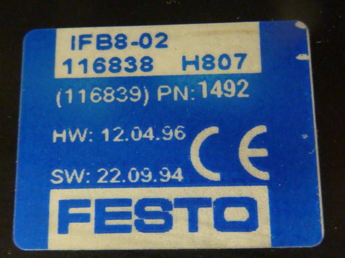 Used FESTO Control Block / Valve Terminal IFB8-02 #52878