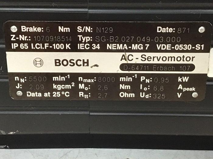 Used BOSCH AC Servomotor D64711 Used