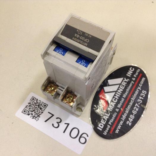Used MITSUBISHI 10 Amp Circuit Protector CP30-BA-2P-10A #73106