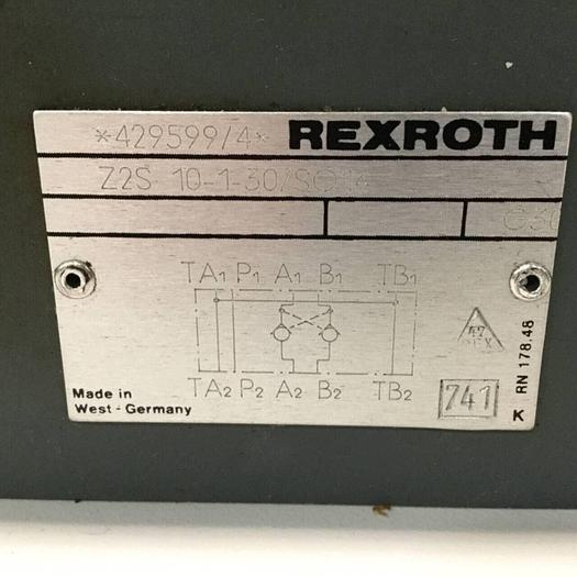 Used REXROTH Valve Z2S10130SO14 #91628
